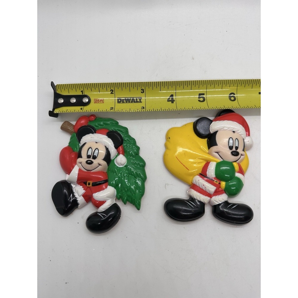 Disney Mickey Mouse Christmas Magnets 1995 Lot of‎ 2 Santa Holiday Vintage